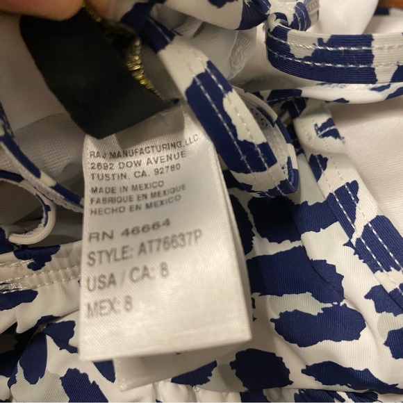 NEW Athena One Piece Swimsuit Blue Leopard Plunge Strappy Corset Back Leopard 8 - Picture 4 of 11